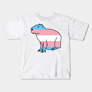 Transgender Pride Flag Capybara Kids T-Shirt